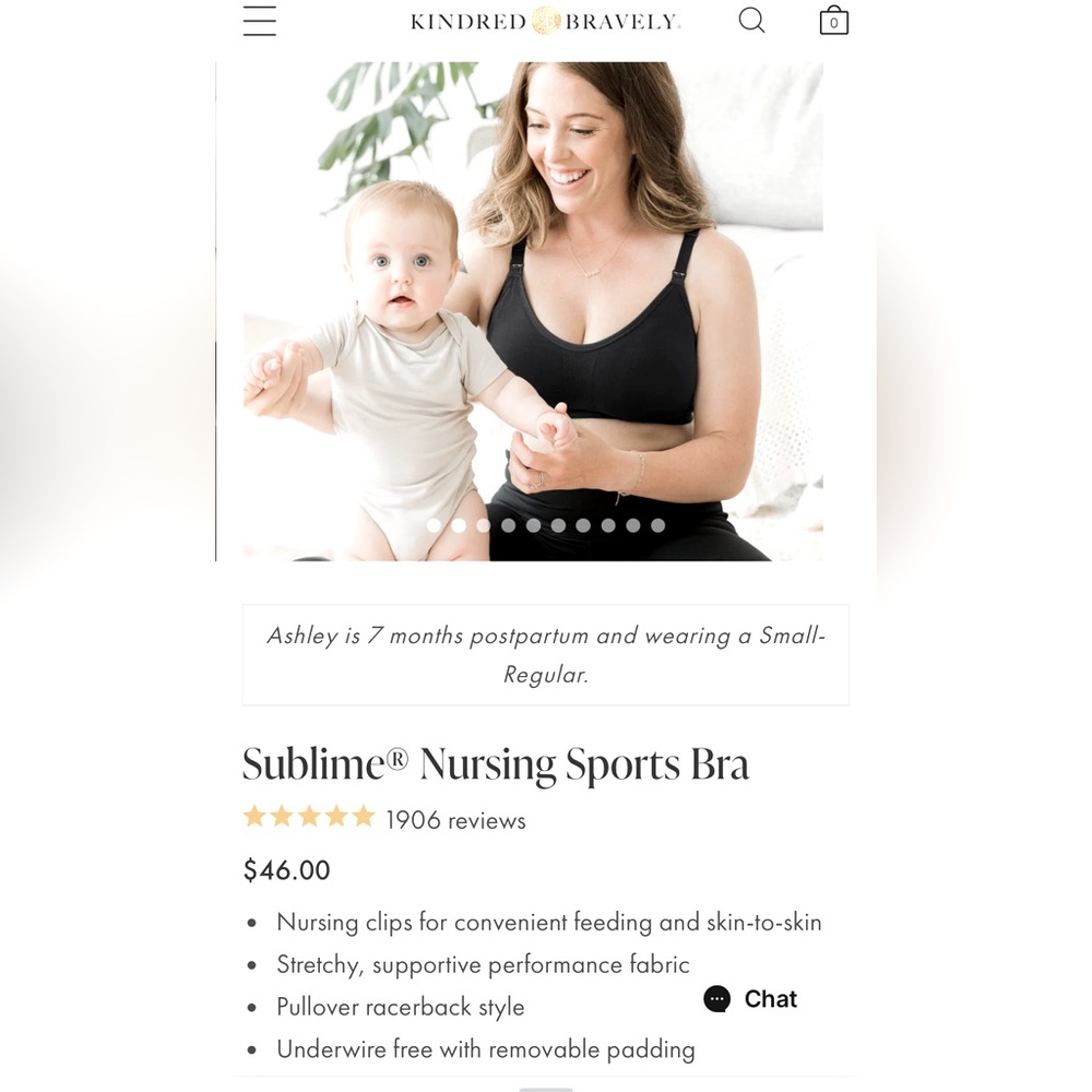 Kindred Bravely sublime sports bra- nursing. Size L-busty.